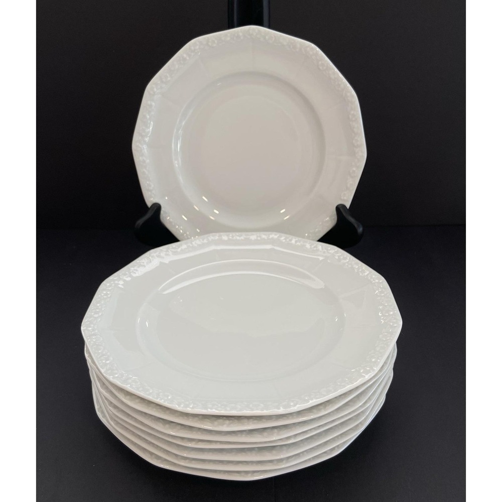 Rosenthal Maria White Salad Plates 7 3/4 In Set Of 8 Backstamp Classic